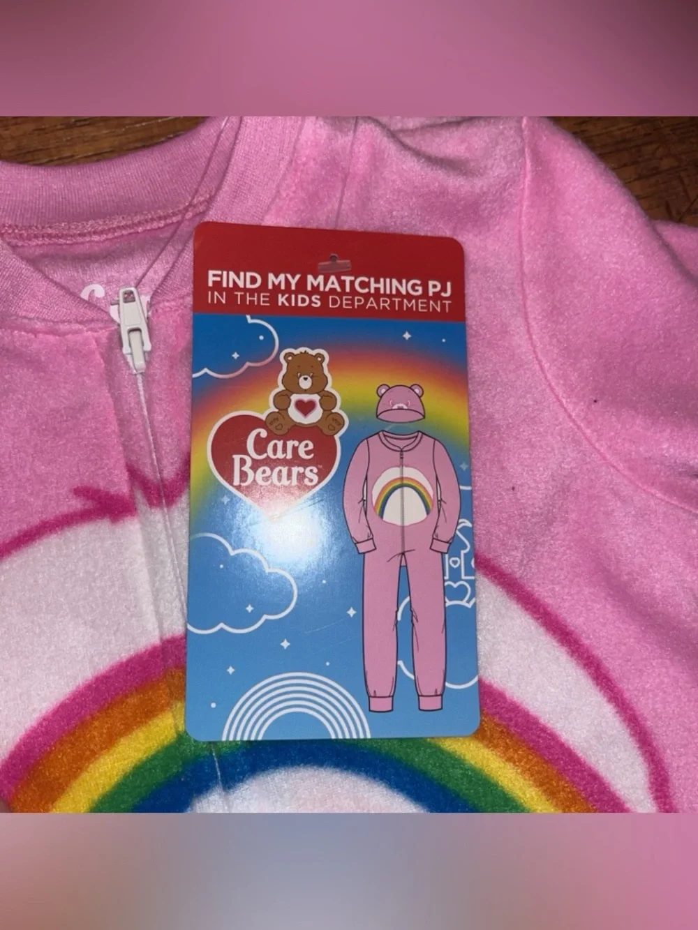 Care Bears Cheer Bear Long Sleeve Blanket Sleeper Footed Pajama Pink 12M